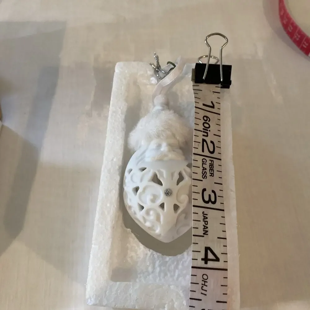 Vintage Roman Inc Porcelin Santa Short Head Ornament #21526